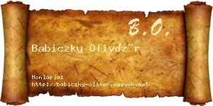 Babiczky Olivér névjegykártya