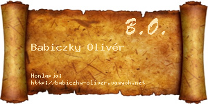 Babiczky Olivér névjegykártya